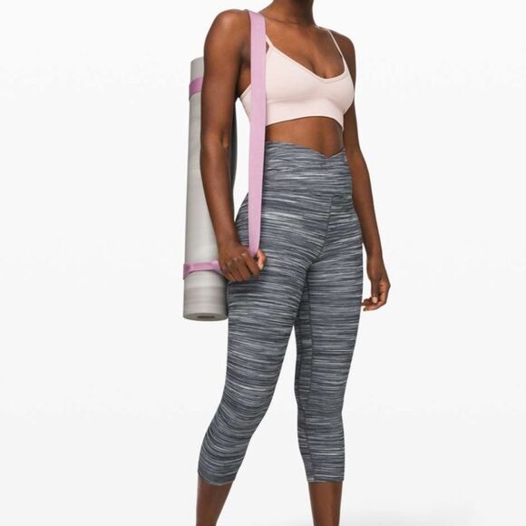 Lululemon Align Cropped Leggings Cross Waist Space Dye Herringbone 2 - Picture 3 of 8